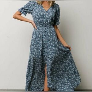 Baltic Born Robyn French Blue Floral Maxi Dress